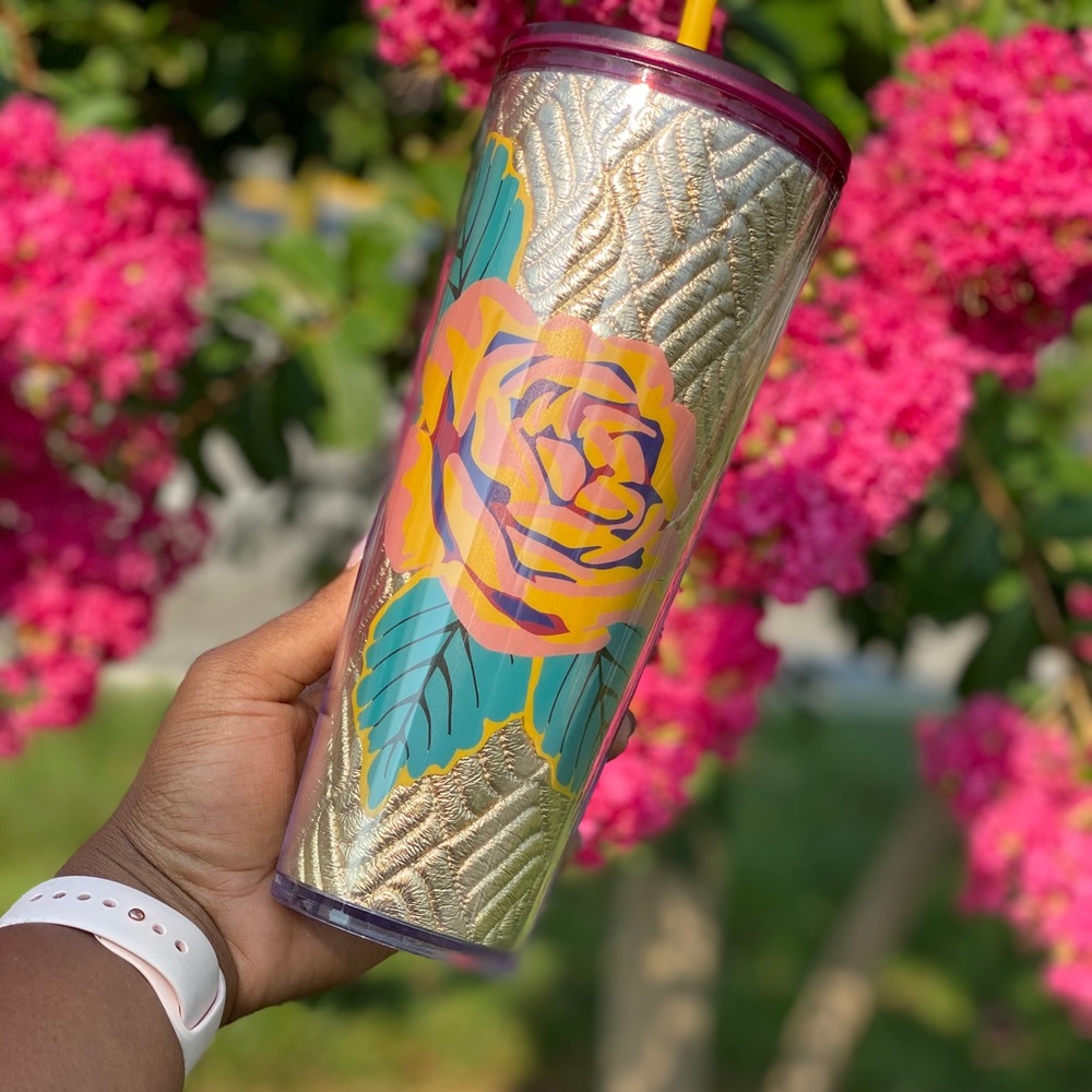 Starbucks Gold Quilted Rose Tumbler Fall 2020
